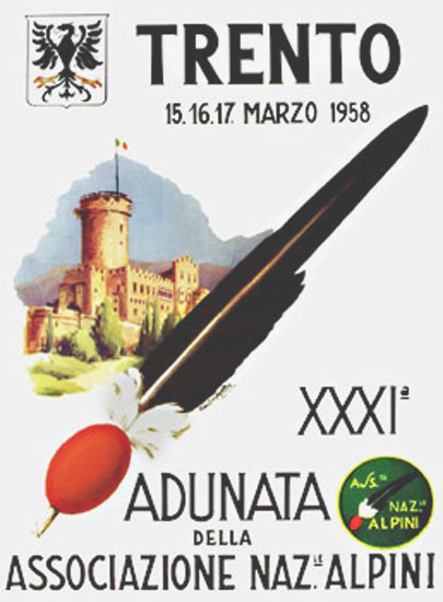 1958 Trento, cartolina