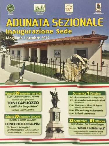 Manifesto Adunata sezionale - Mogliano 2017